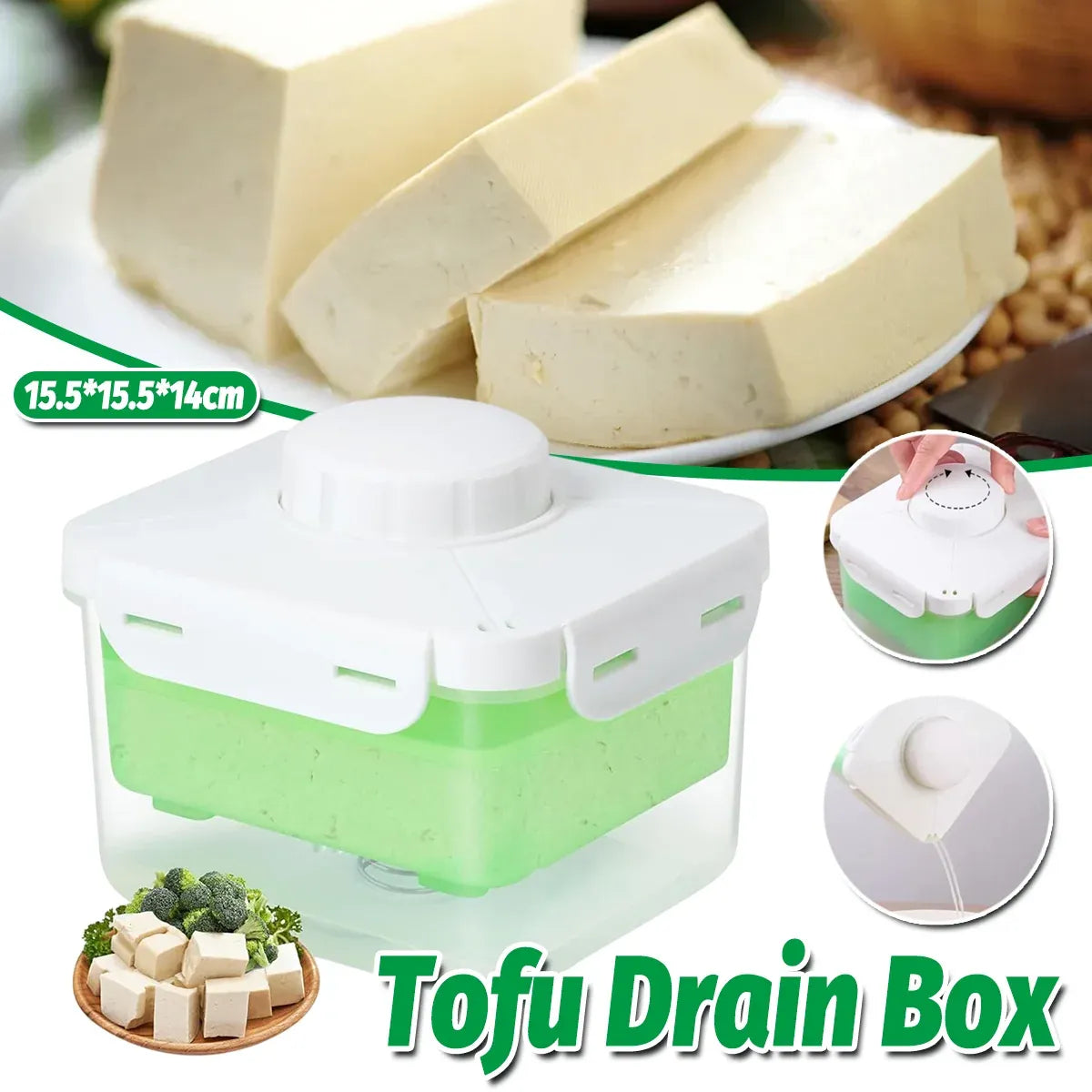 Tofu Press Mold Box Water Drainer Container Kitchen Tool for Homemade Bean Curd